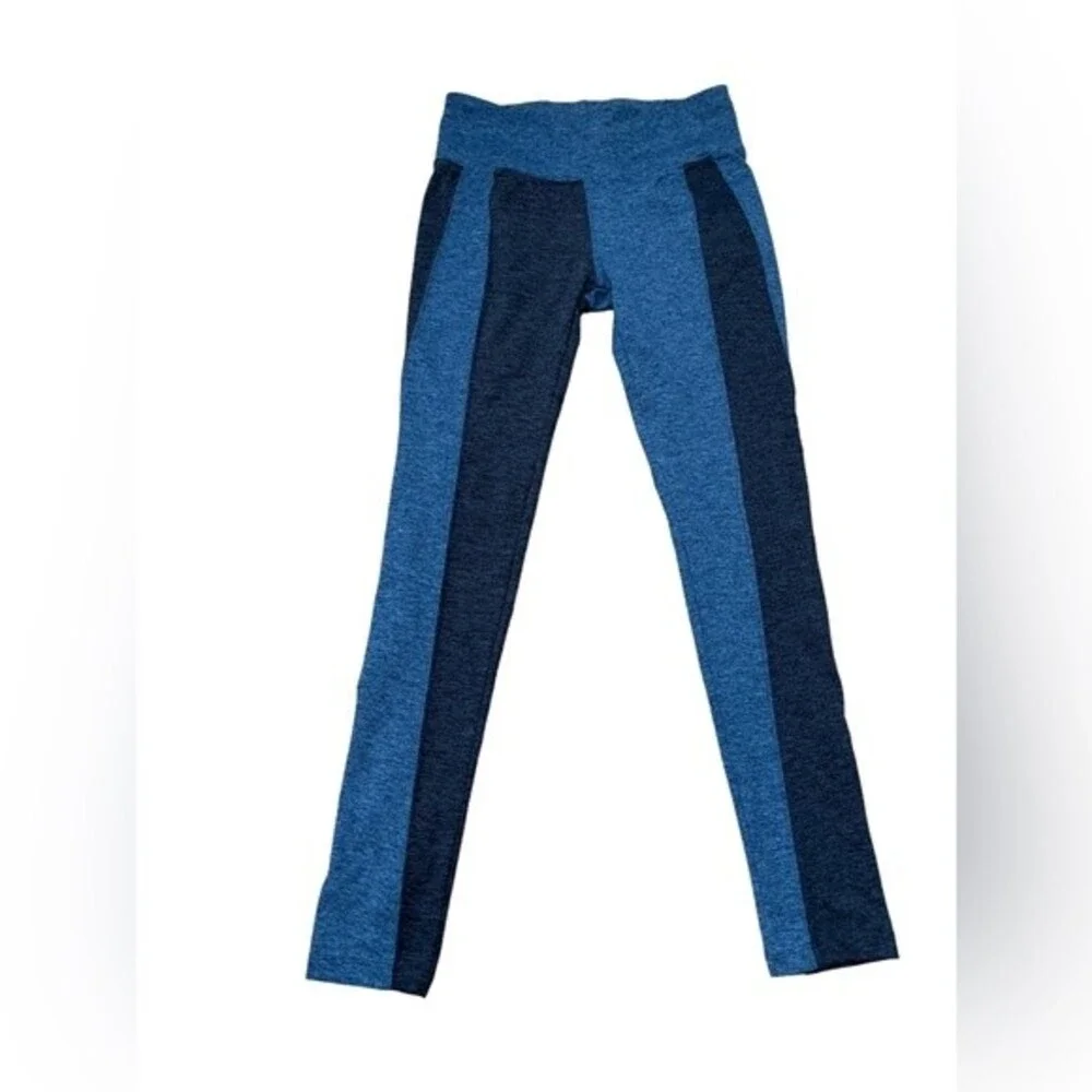 Free People Movement Womens XS Color blocked‎ black and blue smooth leggings